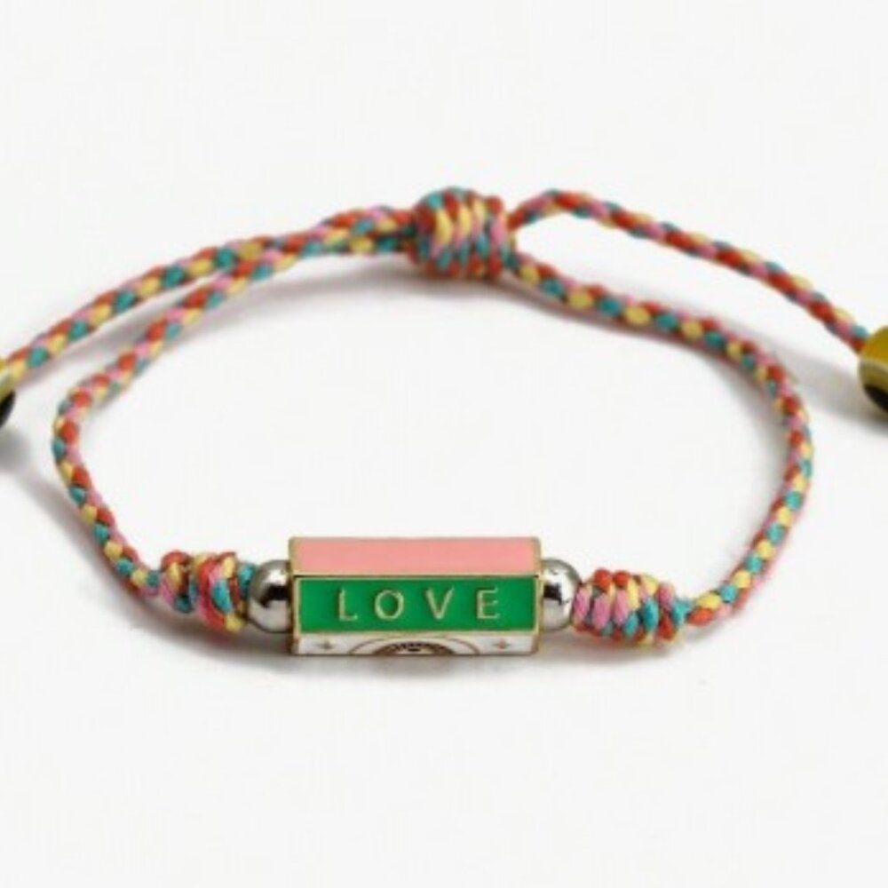 NWT boho vibe enamel Love locket charm bracelet